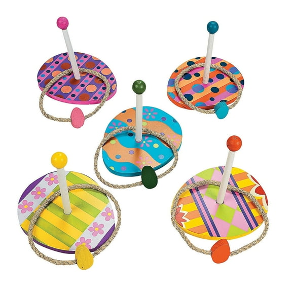 Fun Express - Excellent Easter Egg Ring Toss for Easter - Toys - Games - Misc Games - Easter - 10 Pieces