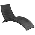 thumbnail image 3 of vidaXL Chaise Longue Pliante avec Coussin en Rotin Poly Noir, 3 of 4