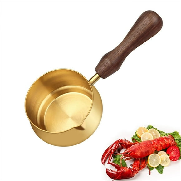 Mini Sartenes - Calentadores de Mantequilla para Mariscos de Acero Inoxidable Galvanizado con Manejar ( 100 Ml/3,5 Oz)