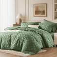 thumbnail image 2 of Davulos King Size Comforter Sets Dark Green Bed in a Bag 7 Pieces Boho Tufted Bed Set for All Seasons, Shabby Chic Embroidery Bedding with Comforter, Sheet, Pillowcases & Shams, 2 of 9