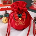 thumbnail image 1 of SouMaox Christmas Velvet Drawstring Bag Soft Texture Ribbon Closure Holiday Packaging Festive Supplies for Winter Party Exchange, 1 of 8