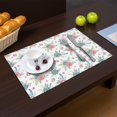 thumbnail image 2 of Placemat, Pioneer Flower Floral Print Pattern Place Mats Table Mat Set Of 2, PVC Washable Placemats for Party Kitchen Dining Decoration, 18x12 Inch, Fade Resistant, 2 of 6