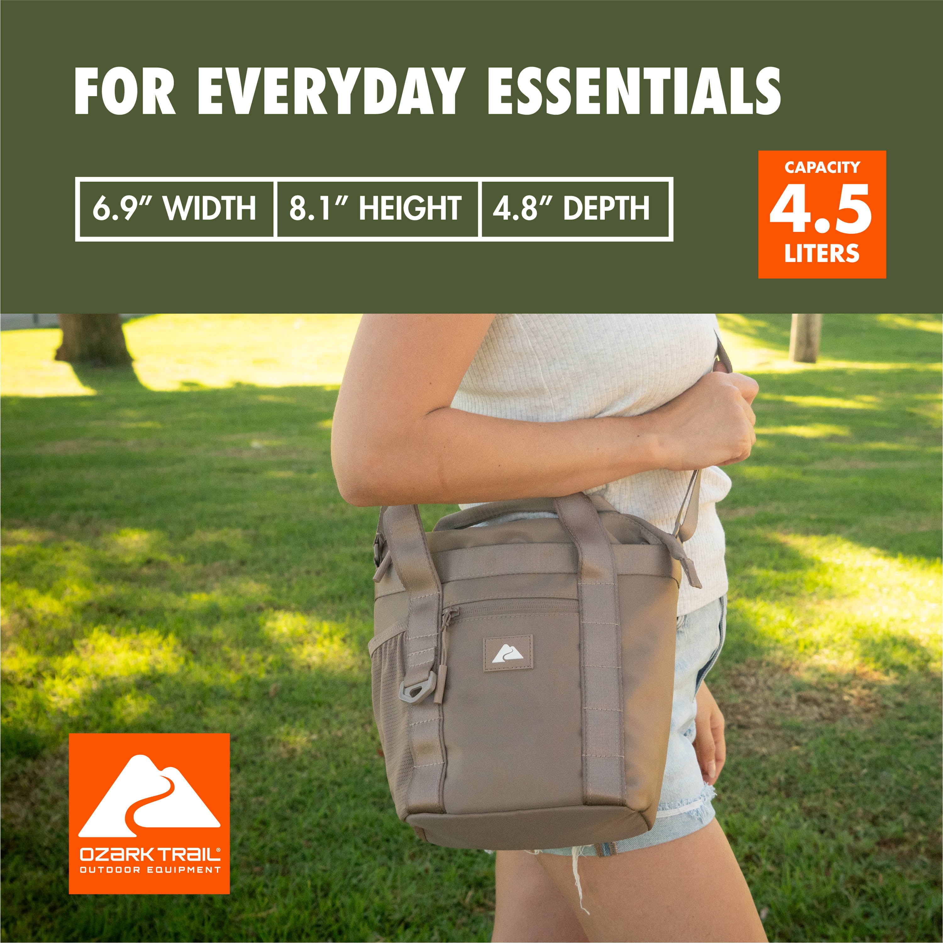 Ozark Trail 4.5L Unisex Adult/Teen Compact Polyester Shoulder Bag, Taupe