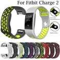 thumbnail image 3 of Soft Silicone Replacement Sport Band Bracelet Large Size Spare Strap For Fitbit Charge 2 Color:Black white, 3 of 8