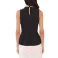 thumbnail image 3 of INSPIRAR CHIC Blusas sin mangas de cuello halter con cuentas y abertura en la parte delantera, peplum, 2XL, negro, 3 of 6