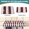 thumbnail image 2 of MCombo Patio Awning 12x10 Feet Fabric Replacement Sunshade Canopy for Retractable Awnings(Brick Red with Beige), 2 of 10
