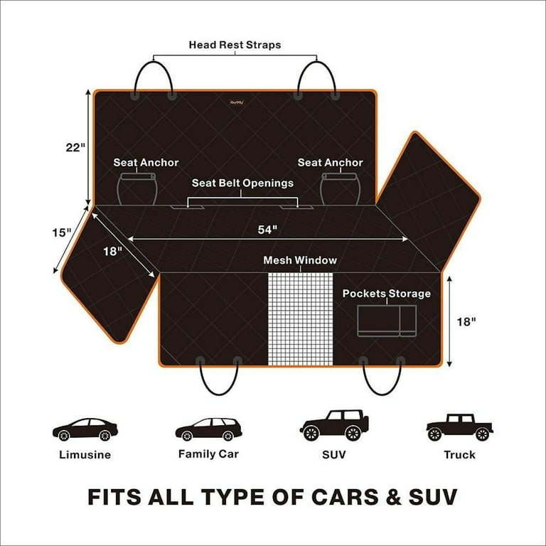 iBuddy Dog Seat Cover with Mesh Window 100% Waterproof Car Seat Covers –  Best Market 