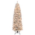 thumbnail image 4 of Puleo 7.5ft Pre-lit Slim Frosted Birmingham Fir Tree, 4 of 7