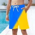 thumbnail image 7 of Cethrio Boys Beach Shorts, Relaxed Fit Elastic Waist Summer Stretchy Board Shorts Yellow Size 12-13T, 7 of 7