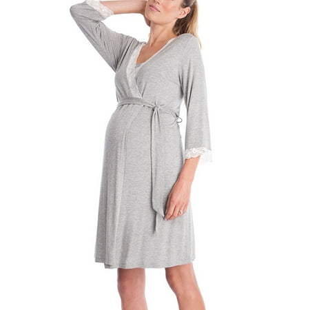 

ZNU Pregnant Womens Lace Maternity Nursing Nightdress