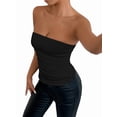 thumbnail image 4 of Women'S Tube Tops Strapless Going Out Crop Tank Top Ruched Bandeau Outfits Sleeveless Y2K Shirts Black XS, 4 of 8