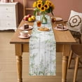 thumbnail image 2 of Watercolor Floral Table Runner - 108 Inch Long Spring Flowers Leaves Botanical Wood Grain Cotton and Linen Blended Dress Scarves Farmhouse Table Runner for Kitchen Dining, Coffee Table, 13" x 108", 2 of 8
