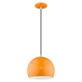 thumbnail image 6 of Livex Lighting 1-Light Modern Metal Single Pendant with Shade in Shiny Orange, 6 of 8