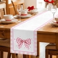 thumbnail image 5 of Pink Bowknot Table Runner - 48 Inch Long Shining Stars Vintage White Plaid Modern Cotton and Linen Blended Dress Scarves Farmhouse Table Runner for Kitchen Dining, Coffee Table, 13" x 48", 5 of 8