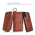 thumbnail image 2 of Galaxy S20+ Plus Case, Allytech Retro PU Leather Magnetic Detachable Back Cover Zipper Wallet Folio Multiple Cards Slots Purse Wrist Strap Clutch Protective Case for Samsung Galaxy S20 Plus,Brown, 2 of 9