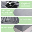 thumbnail image 2 of Grounding Sheet Twin Size Cotton - Earthing Bed Sheet for Sleep - Deep Pocket Fitted Grounding Mat with Cord (Gray, 39x75x14 inch), 2 of 7