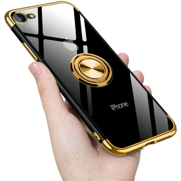 Emoly Designed for iPhone 7/iPhone 8 Case 4.7 Slim 360° Adjustable Ring Holder in Soft TPU Thin Anti-Scratch Shockproof