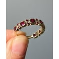 thumbnail image 4 of Vintage Ruby Wedding Band, Princess-Cut Ruby Ring, Bezel Setting Band, July Birthstone, Ruby Engagement Ring Half Eternity Band Promise Ring, 4 of 5