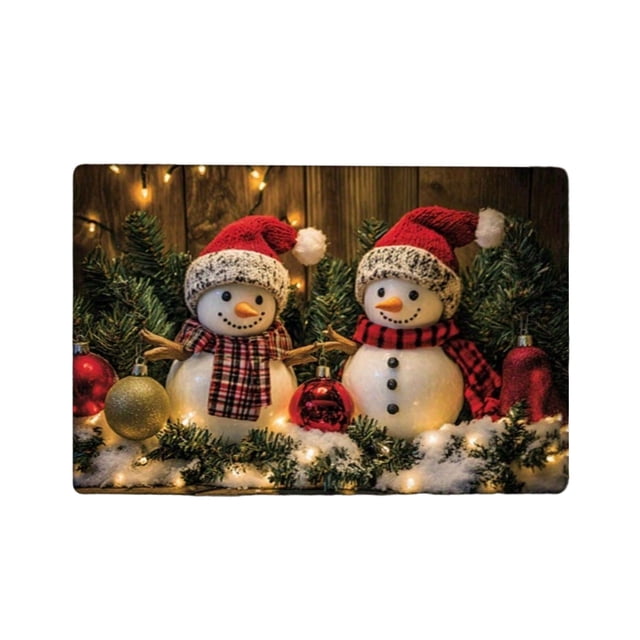 Tapis de Sol de Cuisine Absorbant en Polyester pour Usage Intérieur 23,62 Po x 15,75 Po Rouge et Noir