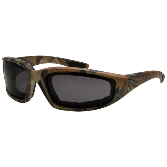 grinderPUNCH Camouflage Motorcycle Riding Glasses - Smoke Lens Biker Foam Pad