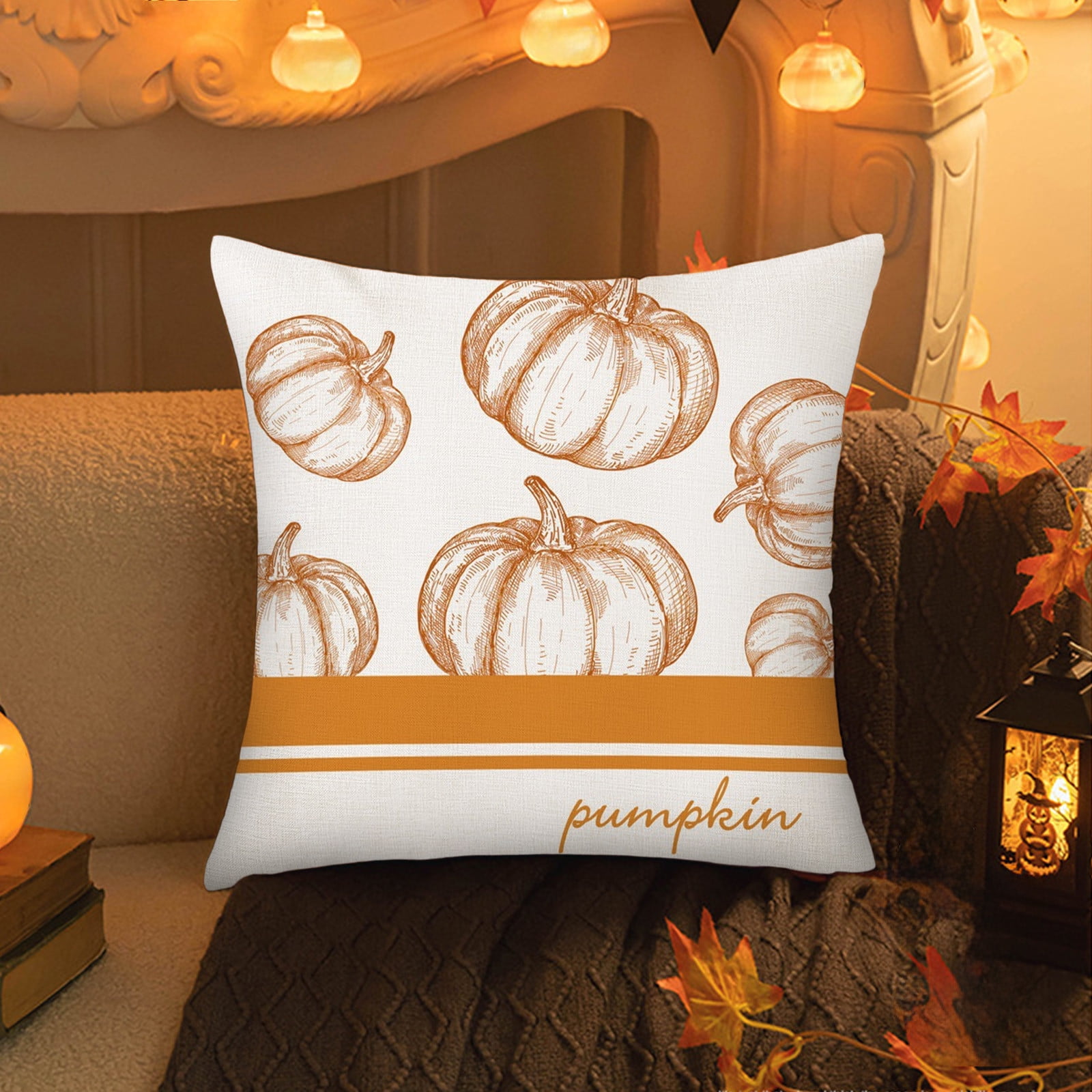 Lot De 2 Housses De Coussin En Lin Marron 45x45cm, Décoration Élégante