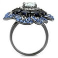 thumbnail image 2 of Womens Black Ring Anillo Para Mujer Stainless Steel Ring with AAA Grade CZ in Clear Lydia, 2 of 4