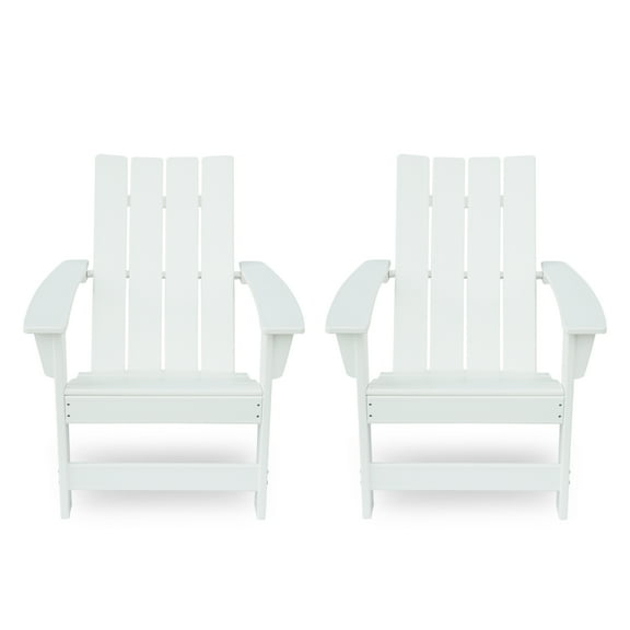 Robbyn Outdoor Contemporary Adirondack Chair, Set of 2, White