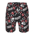 thumbnail image 3 of Disketp Men's Swim Trunks Hawaiian Breathable Surf Beach Swimsuits Mesh Lining Beach Shorts with Pockets-Vintage Skull Casino, 3 of 7