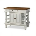 thumbnail image 3 of Homestyles Americana Off White Wood Kitchen Island with Storage and Open Shelves, 3 of 22