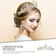 thumbnail image 5 of KAKOWELY Corona de tiara de boda, tocado de novia, diadema de diamantes de imitación, diadema de novia, decoración para el cabello de novia, 5 of 5