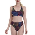 thumbnail image 2 of Picia Colorful Shells Women's High Waisted Bikini Scoop Neck Swimsuit Two Pieces Bathing Suit-Small, 2 of 8