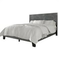 thumbnail image 2 of Castle Place Contemporary Corduroy Pleated Velvet Upholstered Full Platform Bed, Grey, 2 of 8