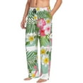 thumbnail image 2 of Uemuo Tropical Flamingo Pattern Men's Wide Leg Palazzo Lounge Pants with Pockets Light Weight Loose Comfy Casual Pajama Pants-Small, 2 of 9