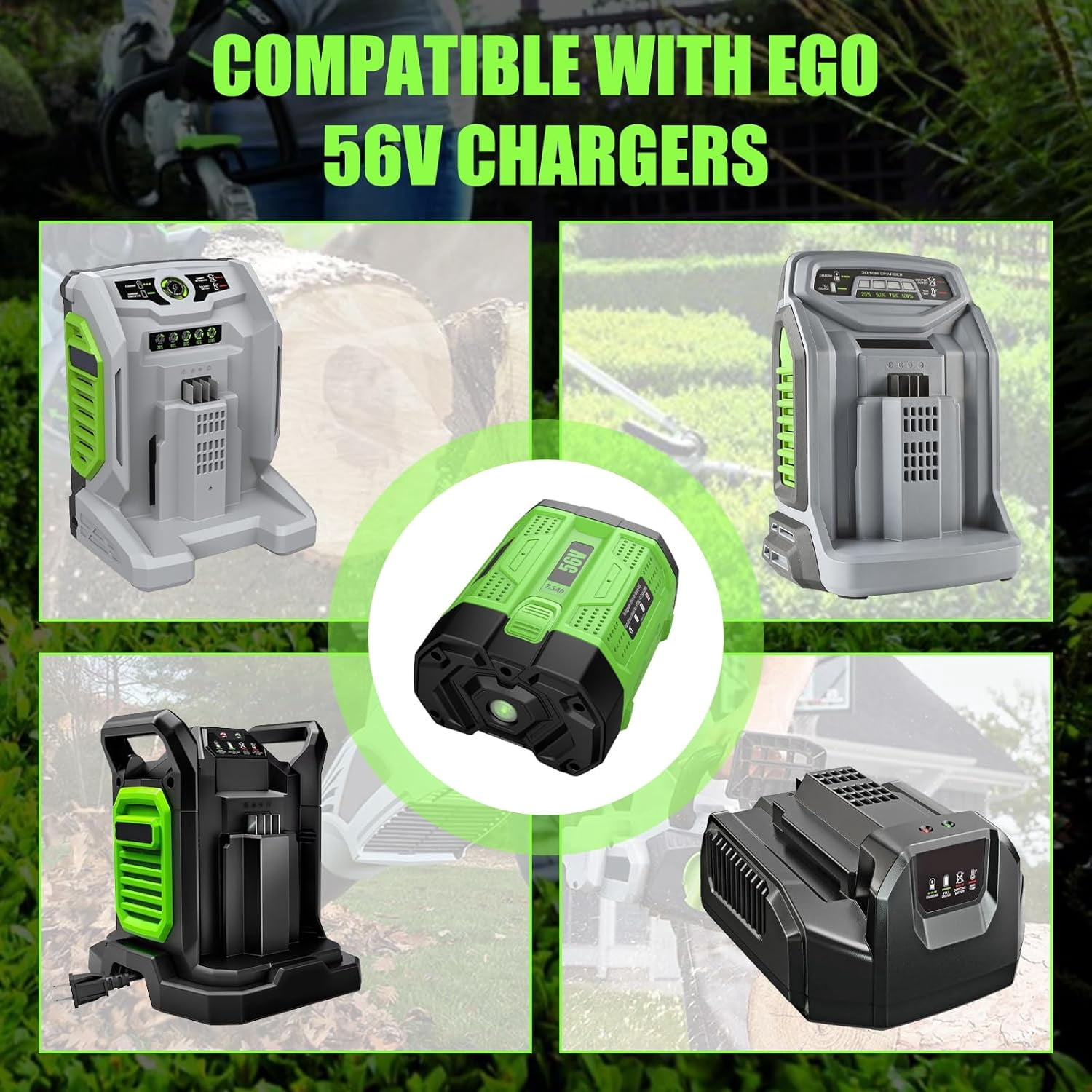 1Pack 7500mAh 56Volt Lithium ion Battery Replacement for EGO 56V Battery 7.5Ah Compatible with EGO Battery 56V Cordless Tools (Green)