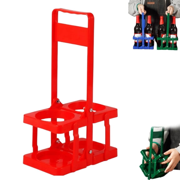 4 Cup Drink Carrier with Handle, reasuable Portable Plastic Cup Carriers, Drink Holder for Car,Take Out Delivery Drivers Accessories,Portable Foldable Mobile, Use for Food Delivery Bag