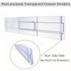 thumbnail image 3 of Organizadores divisores de cajones ajustables de plástico transparente SHAOSZC, 4 unidades (paquete de 8), extensibles. Ideales para ropa, utensilios de cocina y artículos de oficina. Se adaptan a, 3 of 7