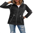 thumbnail image 1 of Womens Long Sleeve Hooded Wind Jacket Coat, 1 of 6
