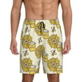 thumbnail image 2 of Daiia Cartoon Honey Pot Bee Sunflower Mens Woven Stretch Pajama Short,Short Pajama Pants-3X-Large, 2 of 9