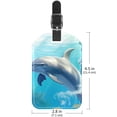 thumbnail image 6 of Square 2Pack PU Leather Dolphin Cruise Luggage Tag with Privacy Cover and Name ID Tag for Travel Handbags Backpacks Luggage Tags, 6 of 6