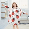 thumbnail image 5 of joogoo Wearable Blanket Hoodie for Ladybugs Polka Dots Flannel Sherpa Pocket 3-14 YR S, 5 of 7