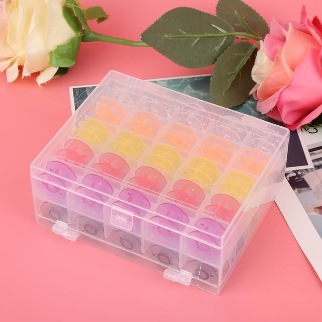 Bobina Surtida De Rejilla, Bobinas De Hilo De Coser, Bobina De Color De 4,7x3,8x2,0 Pulgadas, 50 Piezas, Para Máquina De Coser Doméstica ANGGREK Grid Assorted Bobbin