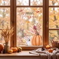 thumbnail image 5 of Sm:)e Sunflower Maple Leaves Pumpkin Window Sticker 4PC, Fall Decorations for Classroom Office Home Indoor Party, 5 of 5