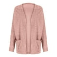 thumbnail image 4 of Lilgiuy Womens Ladies Solid Open Front Soft Chunky Pocket Long Sleeve Coat Outerwear Cardigan Pink，4（S） Winter Clothes for 2022, 4 of 5