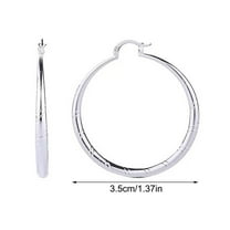 CILENON Jewelry Saengthong Women Fashion 925 Sterling Solid Silver Ear Stud Hoop Earrings Wedding Jewelry (White,One Size)