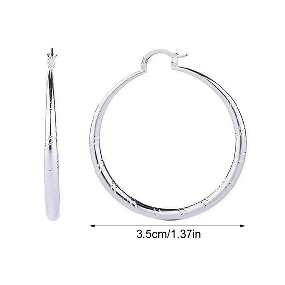 CILENON Jewelry Saengthong Women Fashion 925 Sterling Solid Silver Ear Stud Hoop Earrings Wedding Jewelry (White,One Size)