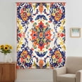 thumbnail image 3 of Boho Flowers Sheer Curtains 45 Inches Long, Abstract Bohemian Colorful Retro Floral Light Filering Curtains, Breathable Simi Curtain Privacy Drapes for Kitchen Bathroom Small Window Treatment, 3 of 9