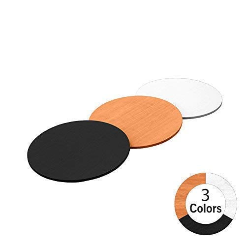 Vispronet Round Portable Exhibition Trade Show Silver Podium Table Counter Stand - Expo Counter Top Design (Black)