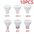 thumbnail image 2 of Bombilla LED GU10 B22 para interiores y exteriores, foco de ahorro de energía de 7w, ángulo de haz de 24 °, 10 piezas, E27, E14, MR16, 110V, 220V, 2 of 4
