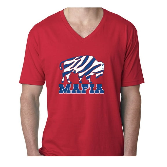 MENS V NECK Bills Mafia Josh Allen Zubaz Logo T-Shirt MEDIUM