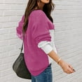 thumbnail image 6 of IROINNID Reduced Womens Sweater Round Neckline Pullover Sweater Color Block Loose Mid-Length Long Sleeve Patchwork Sweater Top, 6 of 6